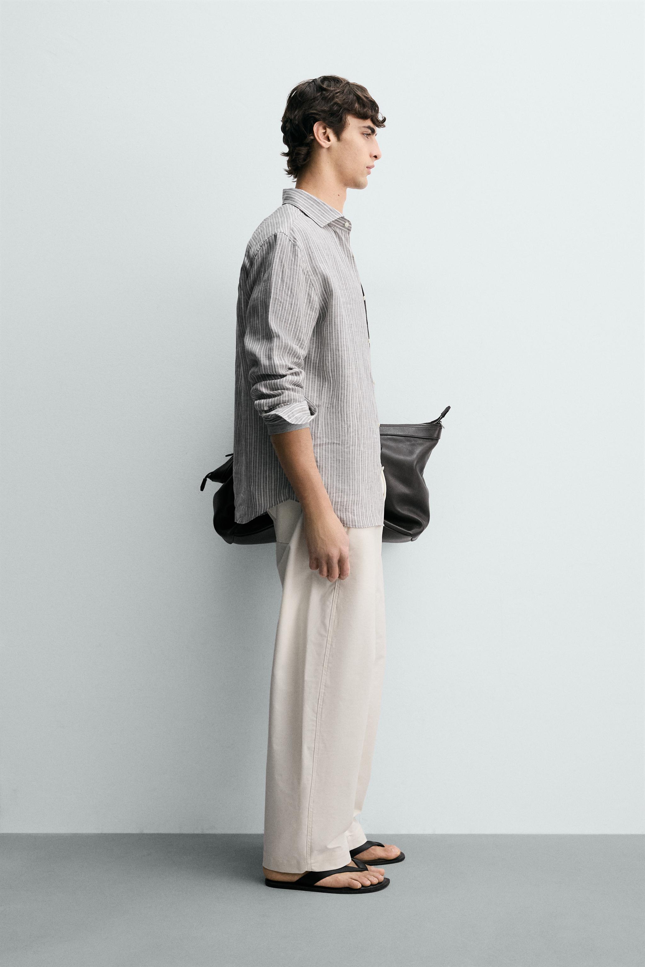 100% LINEN STRIPED SHIRT